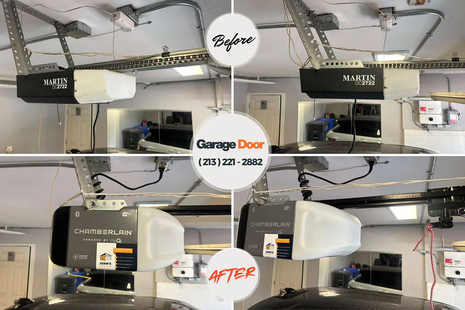 Before and after: garage door repair Palm Shores, FL